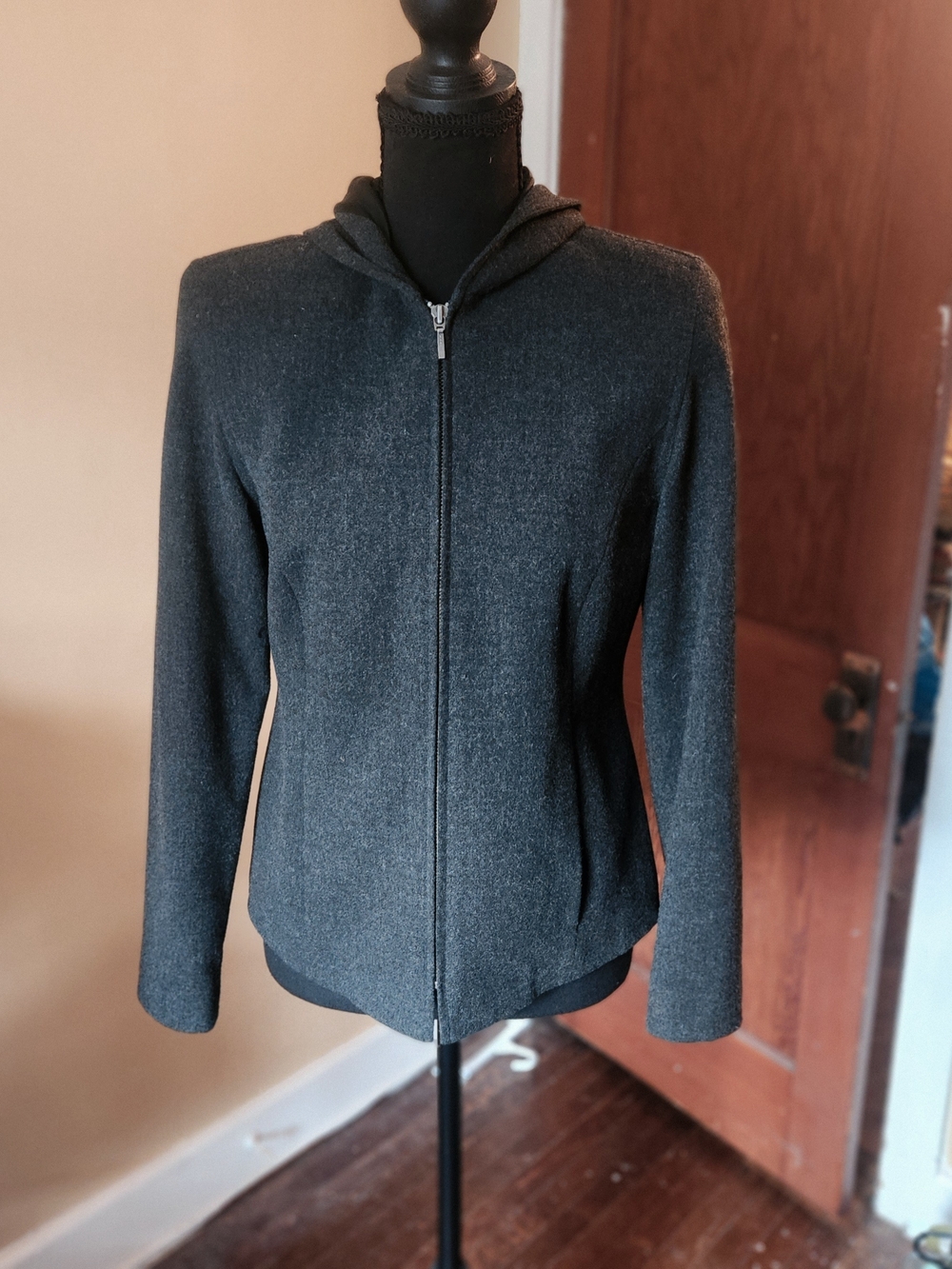 Preview Collection Charcoal Hooded Zip-Up Jacket